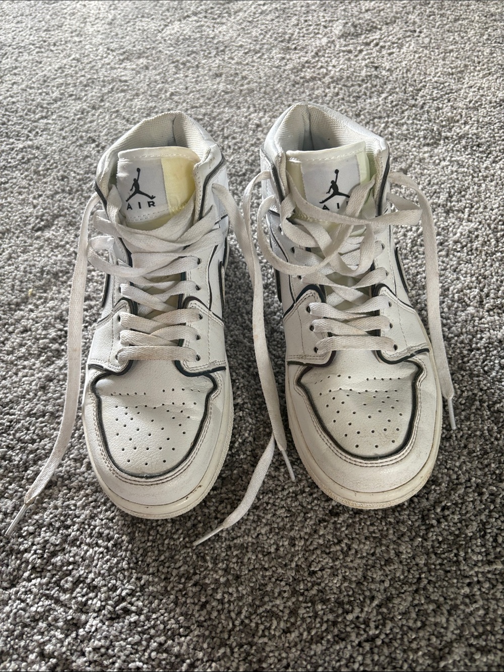 Jordan White and Black High-Top Sneakers